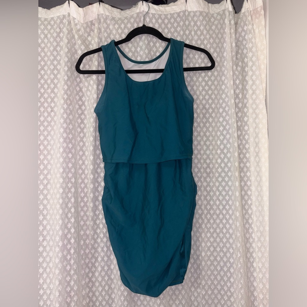 Latched Mama Teal Nursing Swim Top